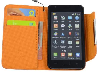 Stylish Synthetic Leather Wallet Case with Strap for Samsung I9100 Galaxy S2 - Brown
