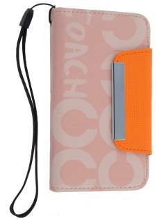Stylish Synthetic Leather C Wallet Case with Strip for iPhone 4/4S - Baby Pink