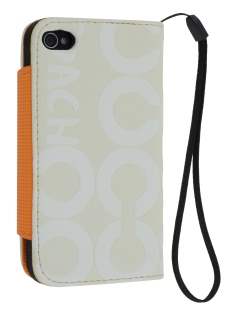 Stylish Synthetic Leather C Wallet Case with Strip for iPhone 4/4S - Mint Cream White