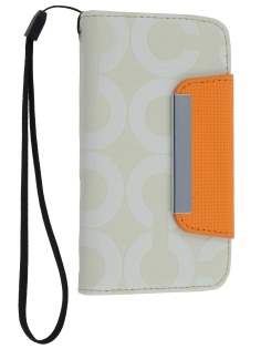 Stylish Synthetic Leather C Wallet Case with Strip for iPhone 4/4S - Mint Cream White