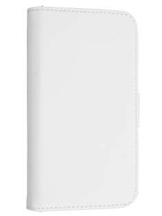 iPhone 4/4S Slim Synthetic Leather Wallet Case with Stand - Pearl White