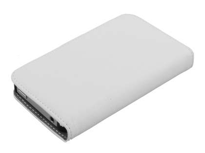 iPhone 4/4S Slim Synthetic Leather Wallet Case with Stand - Pearl White