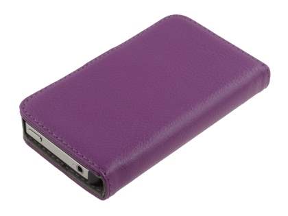 iPhone 4/4S Slim Synthetic Leather Wallet Case with Stand - Purple