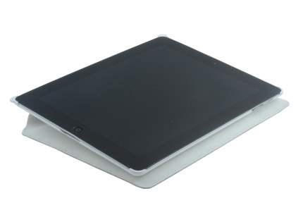 Premium Ultra Slim Genuine Leather Flip Case with Stand for iPad 2/3 - White