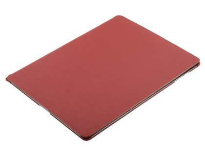 Premium Ultra Slim Genuine Leather Flip Case with Stand for iPad 2/3 - Red