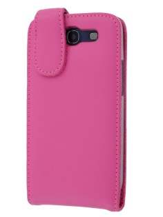 Samsung I9300 Galaxy S3 Genuine Leather Flip Case - Pink Leather Flip Case