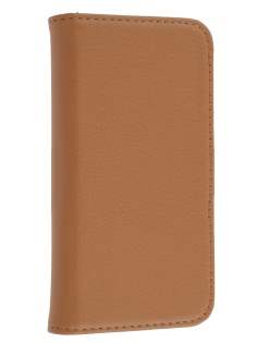 Samsung I9300 Galaxy S3 Slim Synthetic Leather Wallet Case with Stand - Brown
