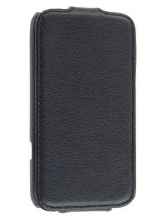 HTC Sensation XL Slim Synthetic Leather Flip Case - Classic Black