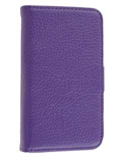 Premium iPhone 4S/4 Genuine Leather Wallet Case - Purple