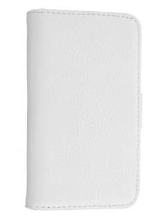 Premium iPhone 4S/4 Genuine Leather Wallet Case - Ivory