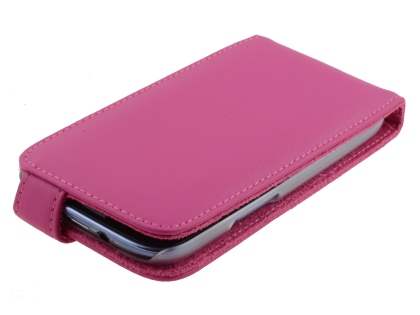 Samsung I9300 Galaxy S3 Genuine Leather Flip Case - Pink