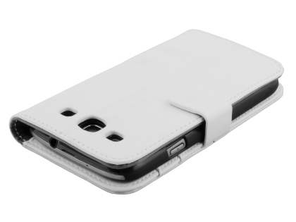 Samsung I9300 Galaxy S3 Slim Synthetic Leather Wallet Case with Stand - Pearl White