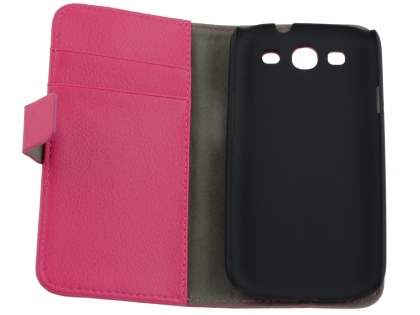 Samsung I9300 Galaxy S3 Slim Synthetic Leather Wallet Case with Stand - Pink