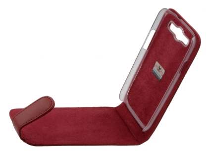 Samsung I9300 Galaxy S3 Genuine Leather Flip Case - Red