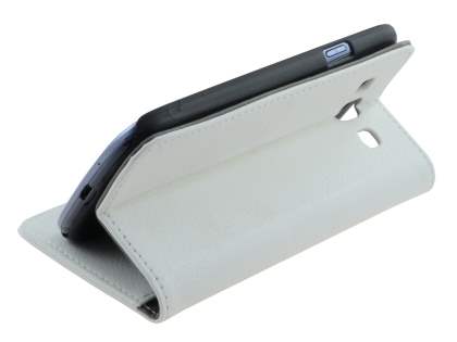 Samsung I9300 Galaxy S3 Slim Synthetic Leather Wallet Case with Stand - Pearl White