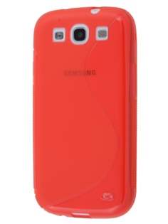 Samsung I9300 Galaxy S3 Wave Case - Frosted Red/Red
