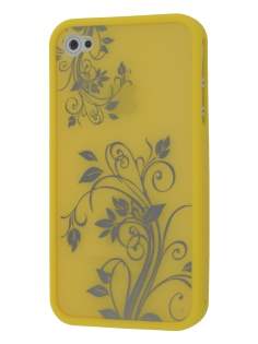 LIM'S Fashionable Protective Case for iPhone 4S/4 - Yellow Dual-Design Case