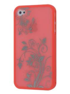 LIM'S Fashionable Protective Case for iPhone 4S/4 - Red Dual-Design Case