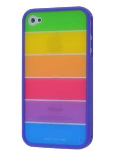 LIM'S RAINBOW Protective Case for iPhone 4S/4 - Rainbow Purple Dual-Design Case