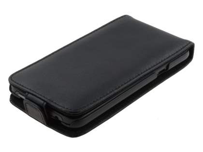 Genuine Leather Flip Case for HTC Titan - Black