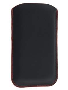 Synthetic Leather Slide-in Case for Samsung Galaxy S3/S4 - Classic Black/Red