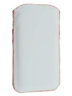 Synthetic Leather Slide-in Case for Samsung Galaxy S3/S4 - White/Red