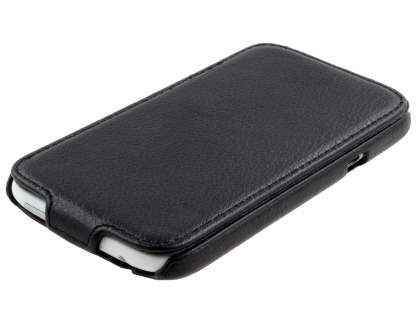 HTC Sensation XL Slim Synthetic Leather Flip Case - Classic Black