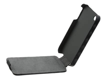 Synthetic Leather 3D Design Flip Case for iPhone 4S/4 - Classic Black