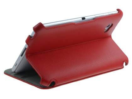 Synthetic Leather Flip Case with Dual-Angle Stand for Samsung Galaxy Tab 7.0 Plus - Red