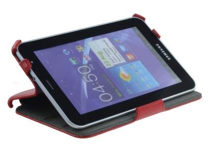 Synthetic Leather Flip Case with Dual-Angle Stand for Samsung Galaxy Tab 7.0 Plus - Red