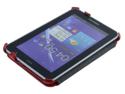 Synthetic Leather Flip Case with Dual-Angle Stand for Samsung Galaxy Tab 7.0 Plus - Red