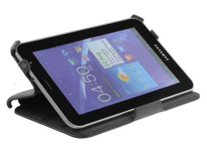 Synthetic Leather Flip Case with Dual-Angle Stand for Samsung Galaxy Tab 7.0 Plus - Classic Black