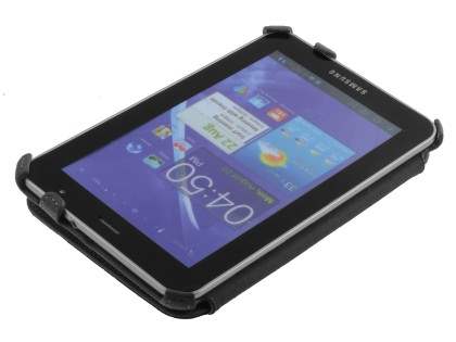 Synthetic Leather Flip Case with Dual-Angle Stand for Samsung Galaxy Tab 7.0 Plus - Classic Black
