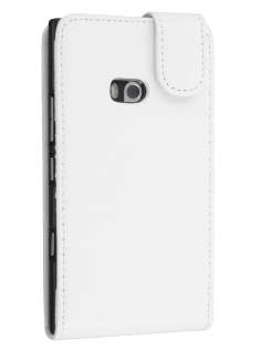 Synthetic Leather Flip Case for Nokia Lumia 900 - Pearl White Leather Flip Case
