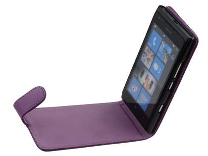 Synthetic Leather Flip Case for Nokia Lumia 900 - Purple