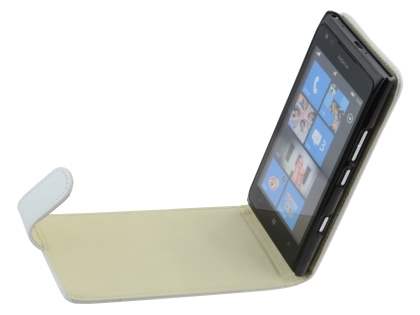 Synthetic Leather Flip Case for Nokia Lumia 900 - Pearl White