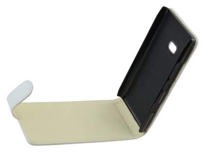 Synthetic Leather Flip Case for Nokia Lumia 900 - Pearl White