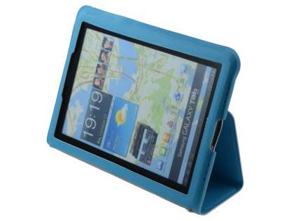 Ultra-Slim Synthetic Leather Case for Samsung Galaxy Tab 7.7 P6800 - Sky Blue Leather Flip Case