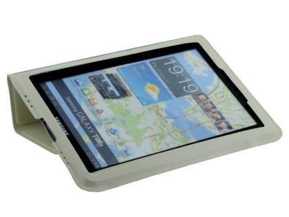 Ultra-Slim Synthetic Leather Case for Samsung Galaxy Tab 7.7 P6800 - Cream
