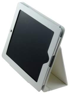 Synthetic Leather Flip Case with Stand for iPad 2 / iPad 3 / iPad 4 - Pearl White
