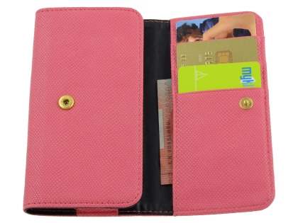 HTC One X / XL / X+ Synthetic Leather Phone Wallet - Coral
