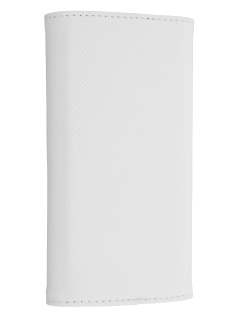 HTC One X / XL / X+ Synthetic Leather Phone Wallet - Pearl White