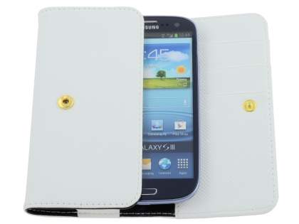 HTC One X / XL / X+ Synthetic Leather Phone Wallet - Pearl White