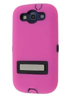 Defender Case with Stand for Samsung I9300 Galaxy S3 - Pink/Black