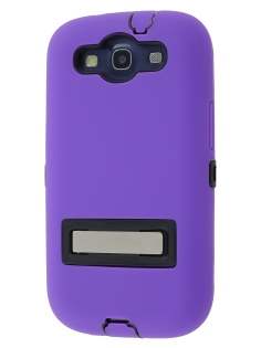 Defender Case with Stand for Samsung I9300 Galaxy S3 - Purple/Black