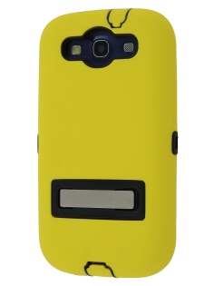 Defender Case with Stand for Samsung I9300 Galaxy S3 - Canary Yellow/Black