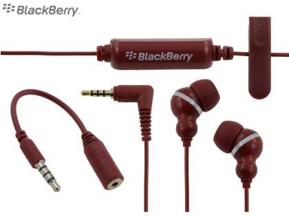 Genuine BlackBerry HDW-16907-003 Red 2.5mm/3.5mm Noise-Isolating Ear Gels Stereo Headset Genuine BlackBerry HDW-16907-003 Red 2.5mm/3.5mm Noise-Isolating Ear Gels Stereo Headset