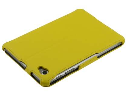 Premium Samsung Galaxy Tab 7.7 P6800 Slim Synthetic Leather Flip Case with Dual-Angle Tilt Stand - Canary Yellow