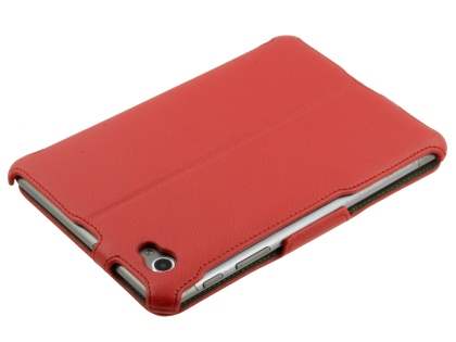 Premium Samsung Galaxy Tab 7.7 P6800 Slim Synthetic Leather Flip Case with Dual-Angle Tilt Stand - Red