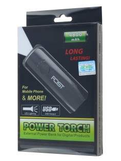 FOST PowerTorch Portable Battery Charger - Black